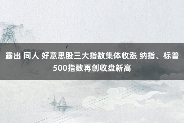 露出 同人 好意思股三大指数集体收涨 纳指、标普500指数再创收盘新高