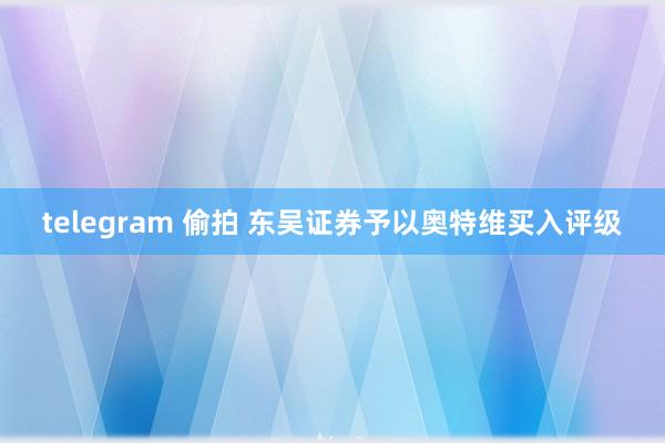 telegram 偷拍 东吴证券予以奥特维买入评级