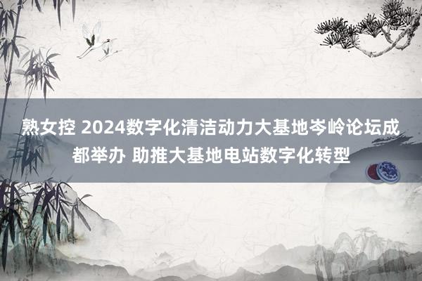 熟女控 2024数字化清洁动力大基地岑岭论坛成都举办 助推大基地电站数字化转型