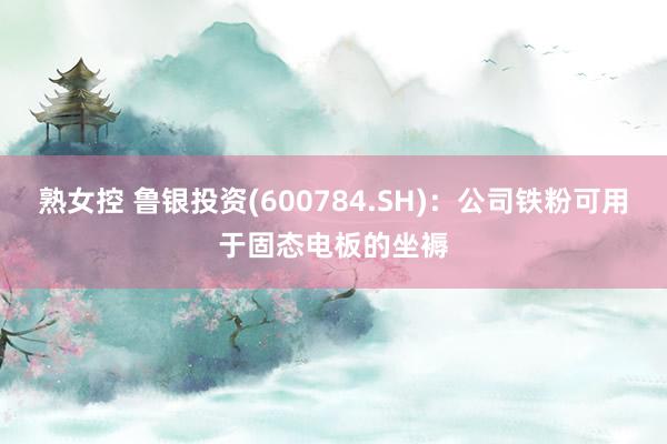 熟女控 鲁银投资(600784.SH)：公司铁粉可用于固态电板的坐褥