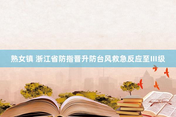 熟女镇 浙江省防指晋升防台风救急反应至Ⅲ级