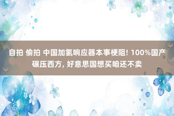 自拍 偷拍 中国加氢响应器本事梗阻! 100%国产碾压西方, 好意思国想买咱还不卖