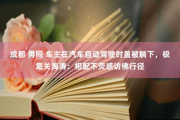 成都 男同 车主在汽车自动驾驶时盖被躺下，极氪关海涛：相配不荧惑访佛行径