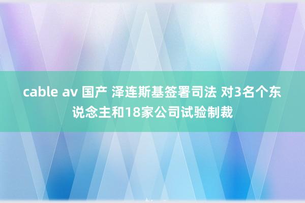 cable av 国产 泽连斯基签署司法 对3名个东说念主和18家公司试验制裁