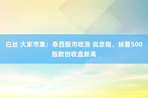 白丝 大家市集：泰西股市收涨 说念指、标普500指数创收盘新高