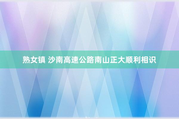 熟女镇 沙南高速公路南山正大顺利相识