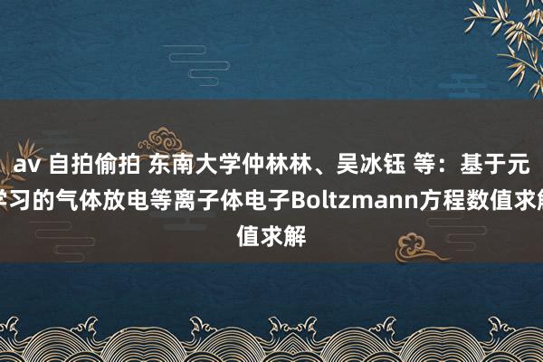 av 自拍偷拍 东南大学仲林林、吴冰钰 等：基于元学习的气体放电等离子体电子Boltzmann方程数值求解