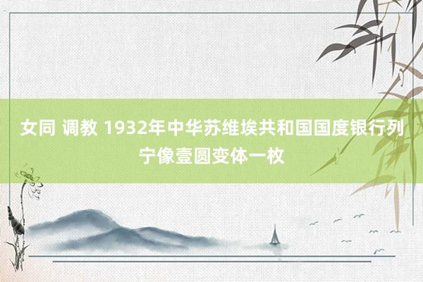 女同 调教 1932年中华苏维埃共和国国度银行列宁像壹圆变体一枚