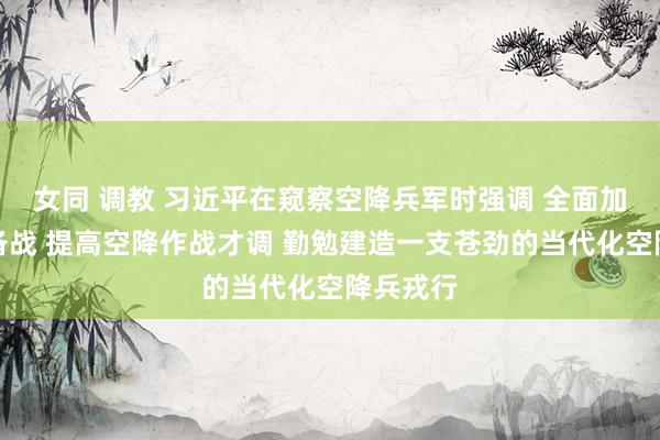 女同 调教 习近平在窥察空降兵军时强调 全面加强练兵备战 提高空降作战才调 勤勉建造一支苍劲的当代化空降兵戎行