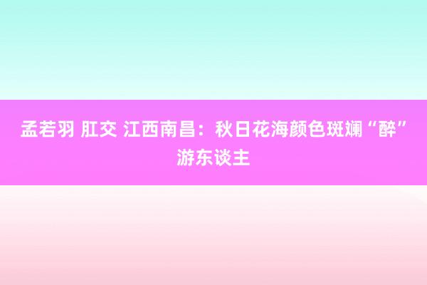 孟若羽 肛交 江西南昌：秋日花海颜色斑斓“醉”游东谈主