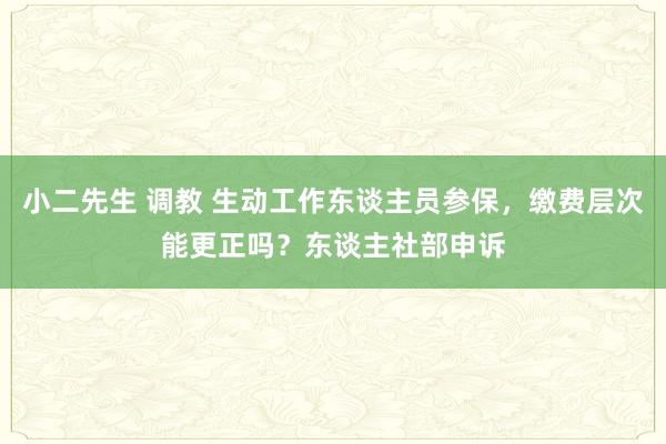 小二先生 调教 生动工作东谈主员参保，缴费层次能更正吗？东谈主社部申诉