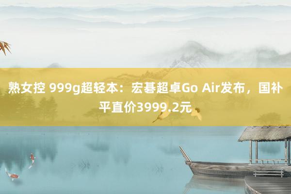 熟女控 999g超轻本：宏碁超卓Go Air发布，国补平直价3999.2元