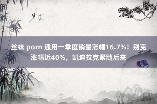 丝袜 porn 通用一季度销量涨幅16.7%！别克涨幅近40%，凯迪拉克紧随后来